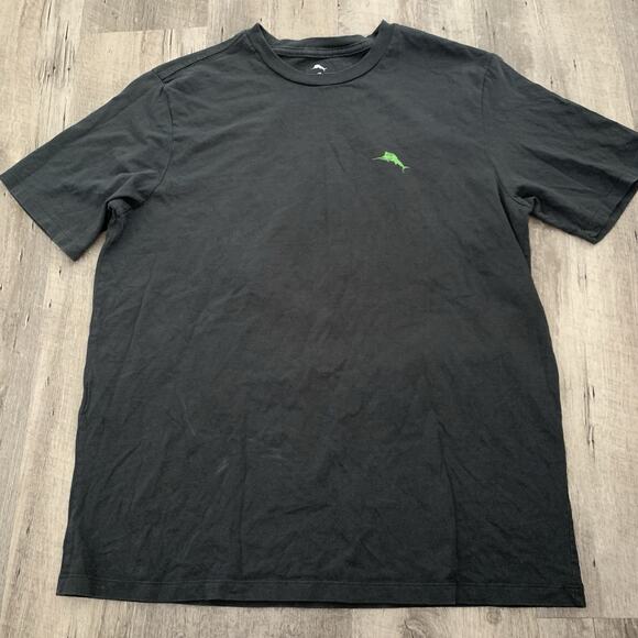 Tommy Bahama T-Shirt Mens Medium ‘Happy Little Palm Trees’ Artist Dark Green - Picture 6 of 7